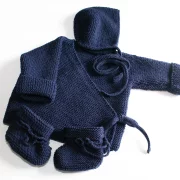 Babystrickset für Neugeborene dunkelblau