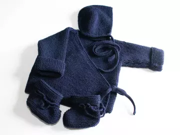 Babystrickset für Neugeborene dunkelblau