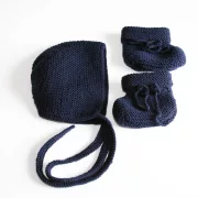 Babystrickset für Neugeborene dunkelblau