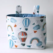 weisse Lenkertasche Heissluftballone mit blauem Innenstoff