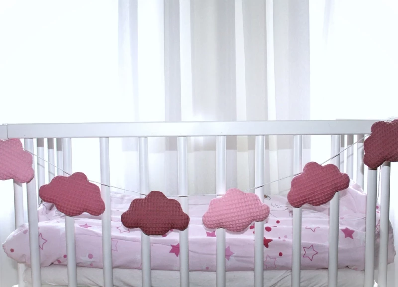 Wolkengirlande altrosa-rosa 3farbig